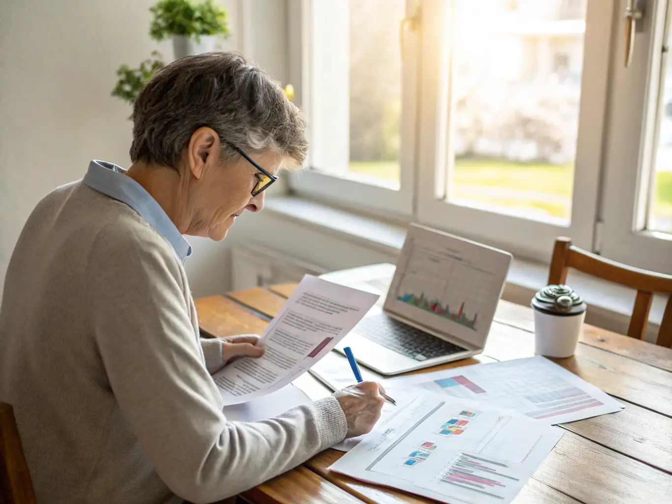 A person is reviewing their retirement plan documents, highlighting the benefits of a retirement plan audit.